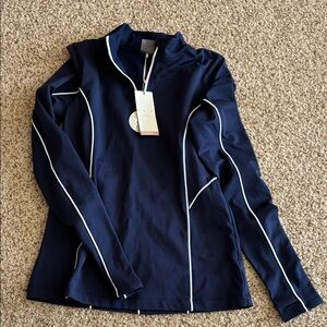 CALIA by Carrie Underwood Navy Long Sleeve Tee with White Accents